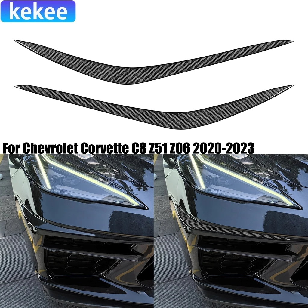 

For Chevrolet Corvette C8 Z51 Z06 2020-2025 Carbon Fiber Bumper Lip Decoration Car Accessories Exterior Cover Sticker Auto Trim