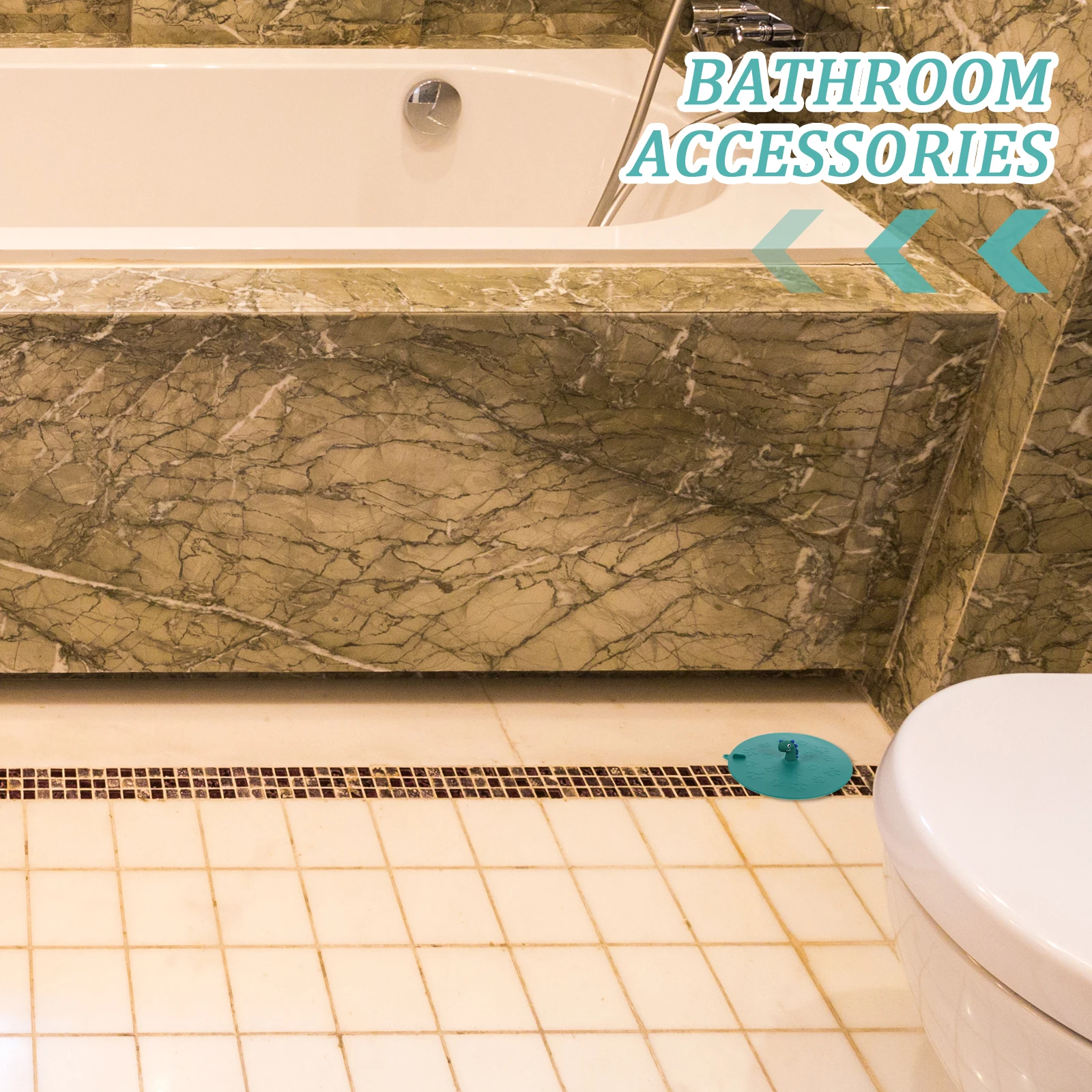 سيليكون غطاء لبالوعة بالأرضية الكرتون ديناصور المضادة للرائحة سهلة التنظيف قابلة لإعادة الاستخدام الحمام حصيرة غطاء لبالوعة بالأرضية اكسسوارات الحمام