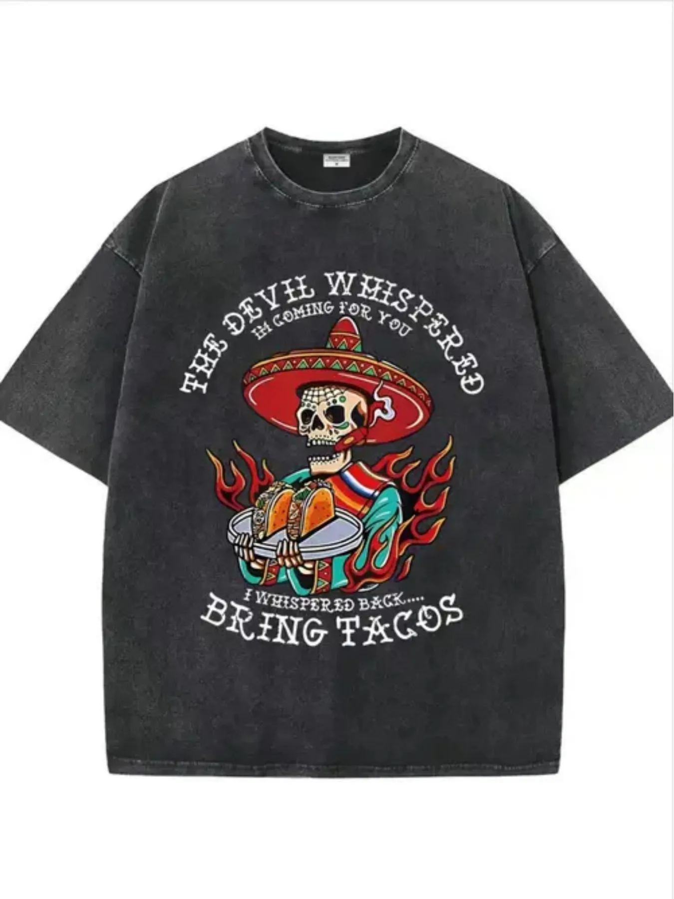 Men's Mexican Skull and Sombrero T-Shirt - Soft, Pure, Loose Fit, Suitable for Halloween, Thanksgiving, Easter, and Everyday Casual Wear, Features 