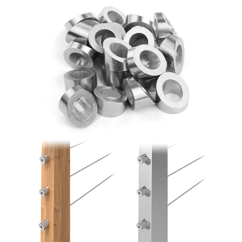 TOP 40 Pack 3/8In Stainless Steel Cable Railing Kit Angle Beveled Washer 25 30 35 Degrees For Deck Stair Railing System