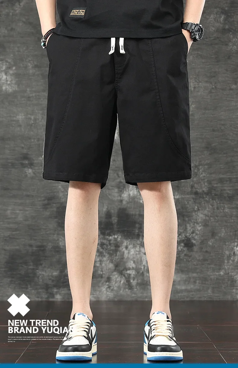 Pantalones de cinco cuartos deportivos de viento funcionales con múltiples bolsillos, tendencia de tubo recto holgado de verano, estilo Cargo Retro japonés