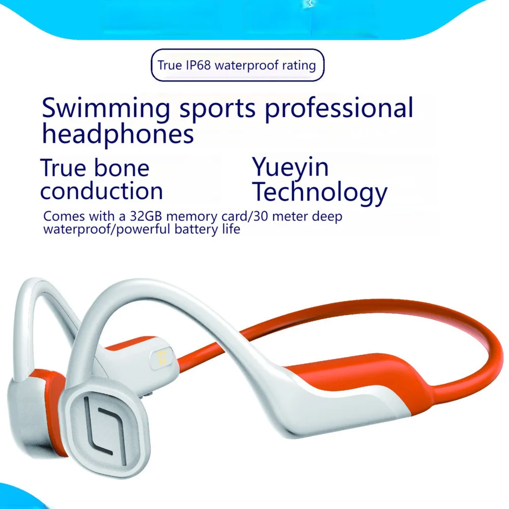 

Neckworn Bone Conduction Bluetooth Earphone Underwater MP3 Music Play Built-in 32G Memory IPX8 Waterproof Swimming Sport Headset