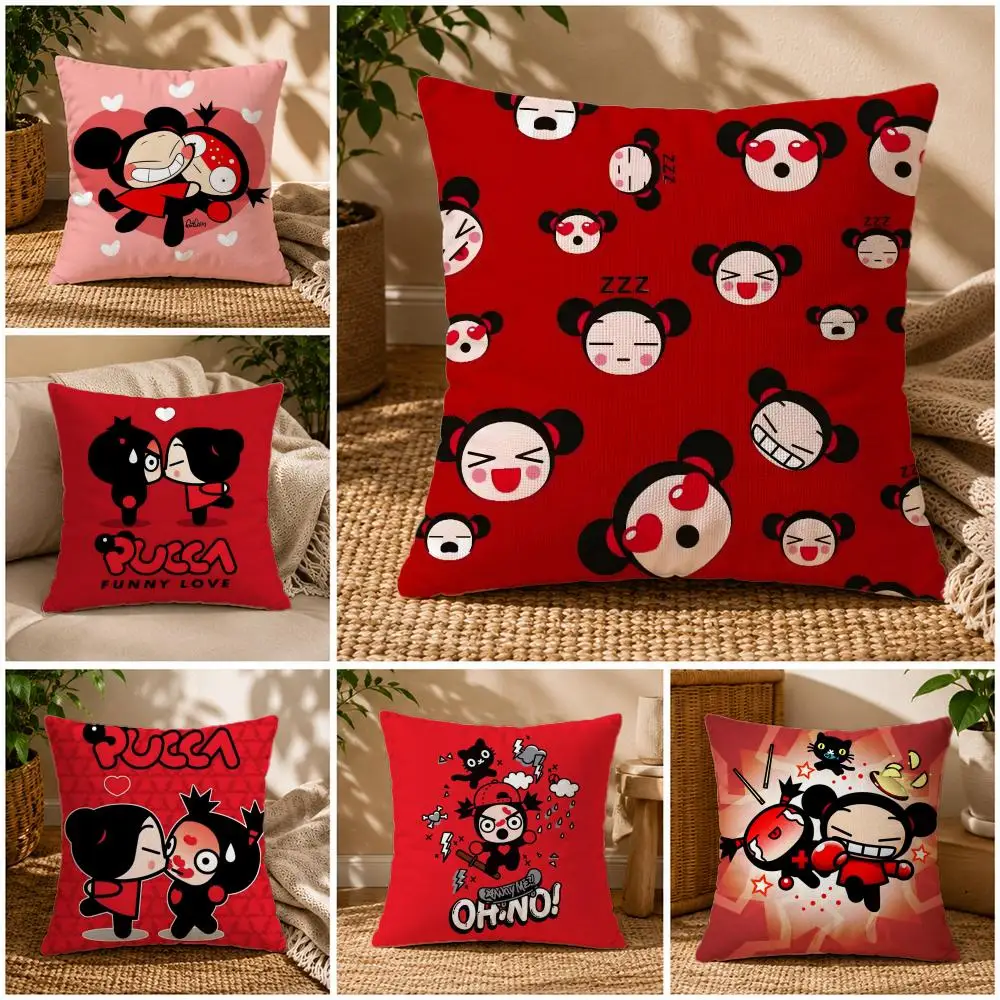 IP-PuccaS Cushion Cover Soft Short Plush Zippered Cushion Covers 40/45/50cm Square Decor for Sofa Home
