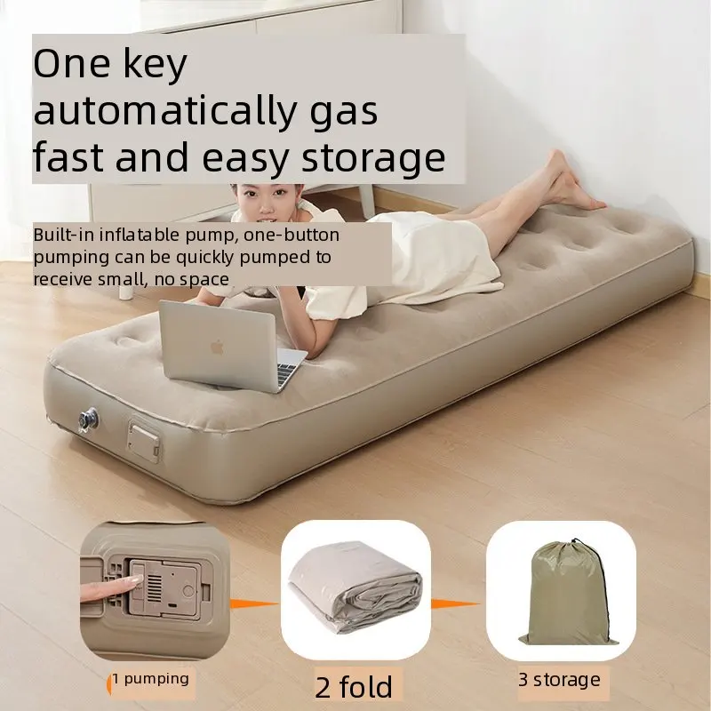 Car Air Mattress Outdoor Camping Sleeping Pad with Built-in Electric Pump Auto Inflatable Portable Folding Bed Thickened Flocked