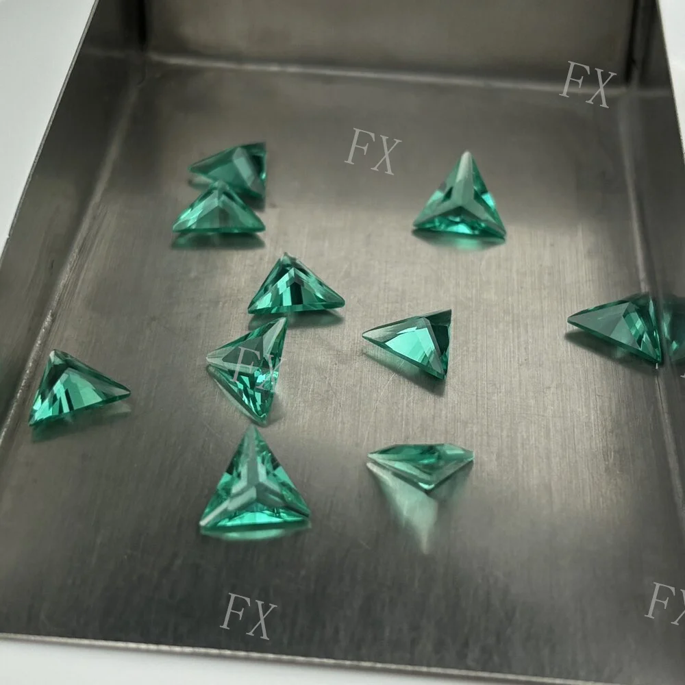 3x3mm~10x10mm 9 Color Triangle Shape Stones Loose Glass Beads Synthetic Gems For Jewelry Making Wholesale