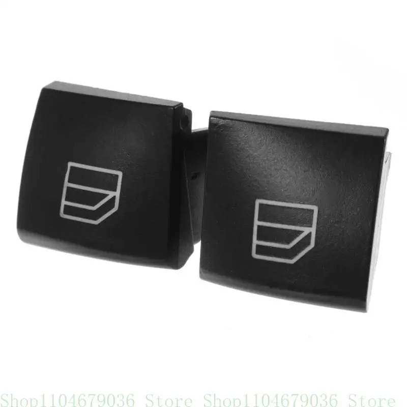 

652F 2x Car Black Plastic Electric Window Lift Control Switch Repair Button Caps Suitable for W164 X164 2518300290 2518300590