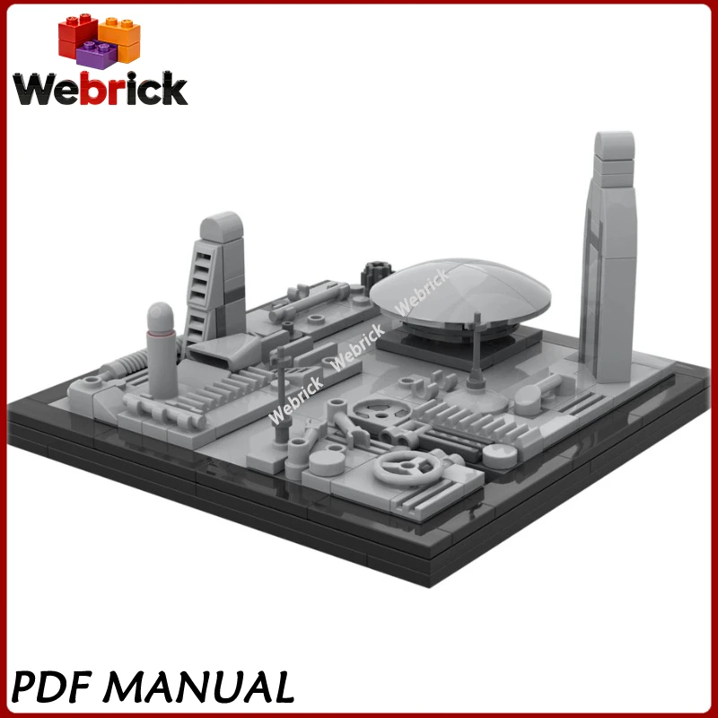 Futuristic Metropolis Skyline Modular City Diorama Building Blocks MOC Assembly Gift Set