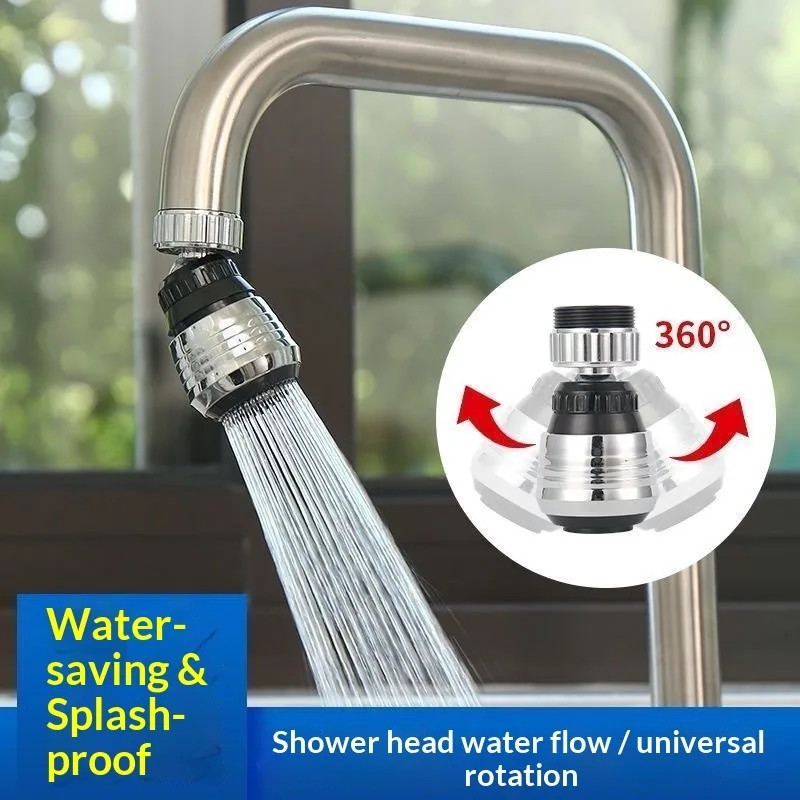 

Water-saving Rotating Splash Proof Kitchen Faucet Stainless Steel Sprinkler Spray Extender Bubbler Device Lengthening Sprinkler