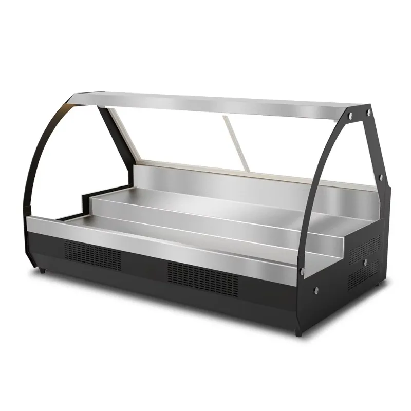 

Double Cooling Stainless Steel Desktop Cabinet Fast Food Electric Food Display Stand