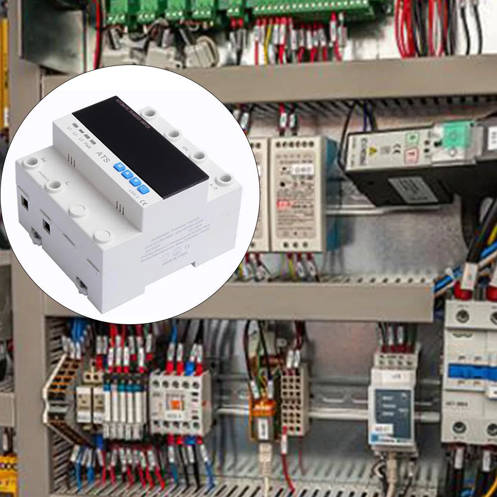 CNC Workshop Industrial Power Protection 63A 3-phase Relay Operating Range 80 350VAC Rated Voltage AC220V 50 60Hz