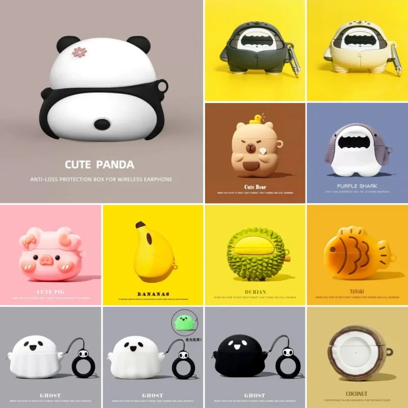 

For Samsung Galaxy Buds 3 FE 2025 Cartoon Silicone Panda Capybara Case Wireless Earphone Protective Shell for Galaxy Buds 3 Pro