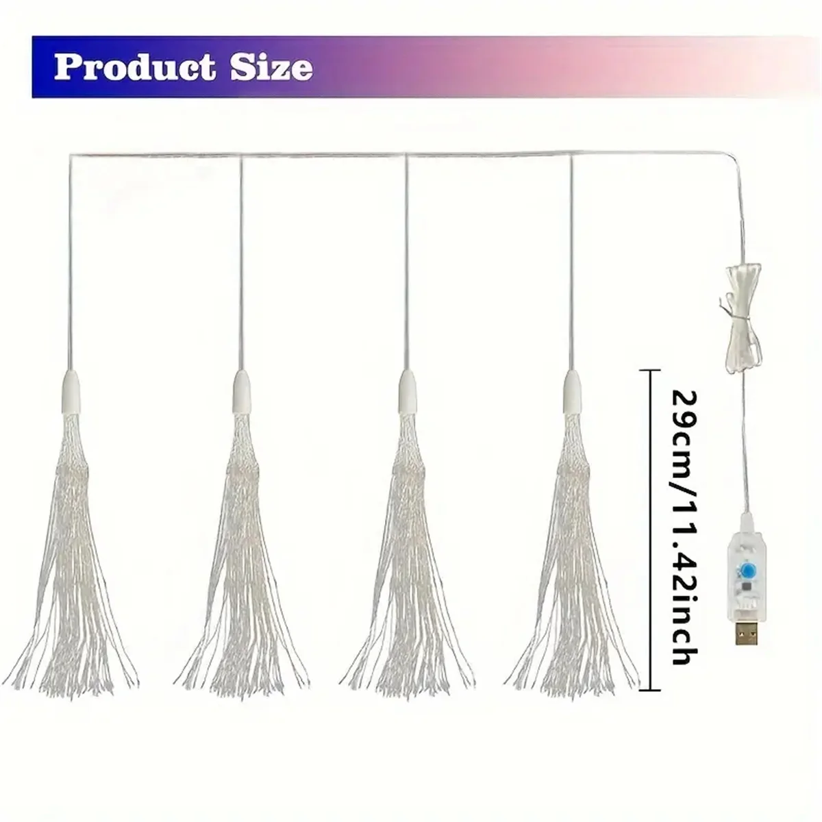 4PCS/SET 360LEDS USB Hanging Tree Light, Available in Warm White and Colored Light Colors, Used for Garden Decoration image 6