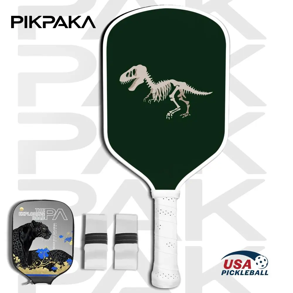 

Retro dinosaurs Pickleball Paddle Set USAPA Approved T700 Carbon Fiber Unibody Thermoformed with 16MM Honeycomb Core Power&Spin