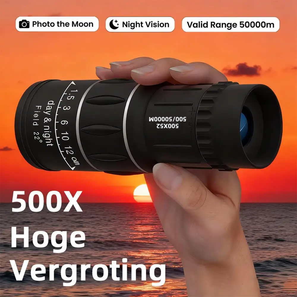 Mini Telescopio Monocular Portátil 50000M HD de Largo Alcance, BAK4, Impermeable, Antivaho, Visión Nocturna, para Campismo y Senderismo al Aire Libre