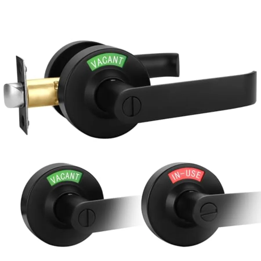 

Commercial bathroom door handle with occupied sign, stainless steel privacy lever lock hardware for restroom and public washroo
