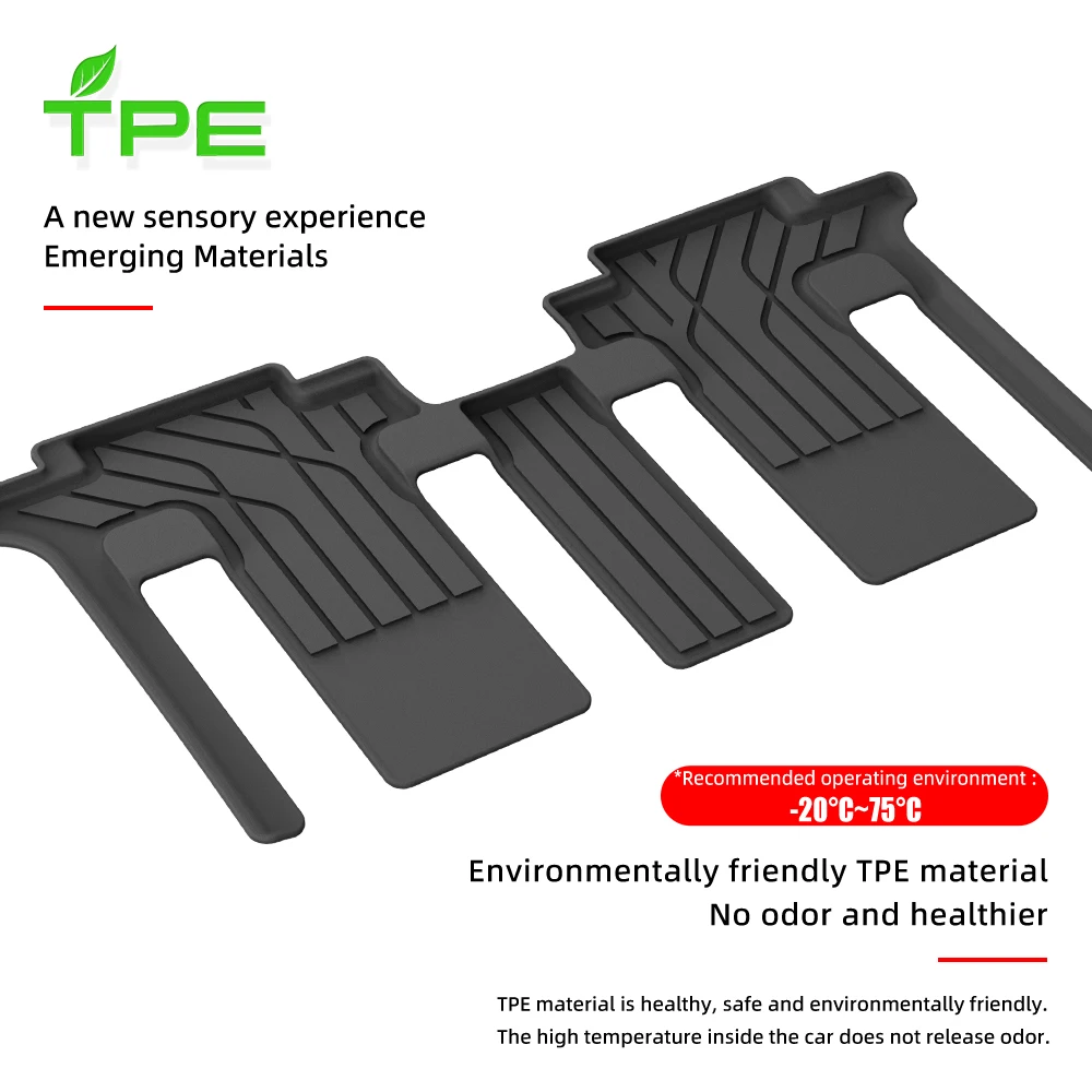 مخصص جميع الأحوال الجوية TPE مقاوم للماء والغبار سيارة الكلمة حصيرة 2024 Trumpchi E9 RHD 7 مقاعد PHEV سيارة حصيرة