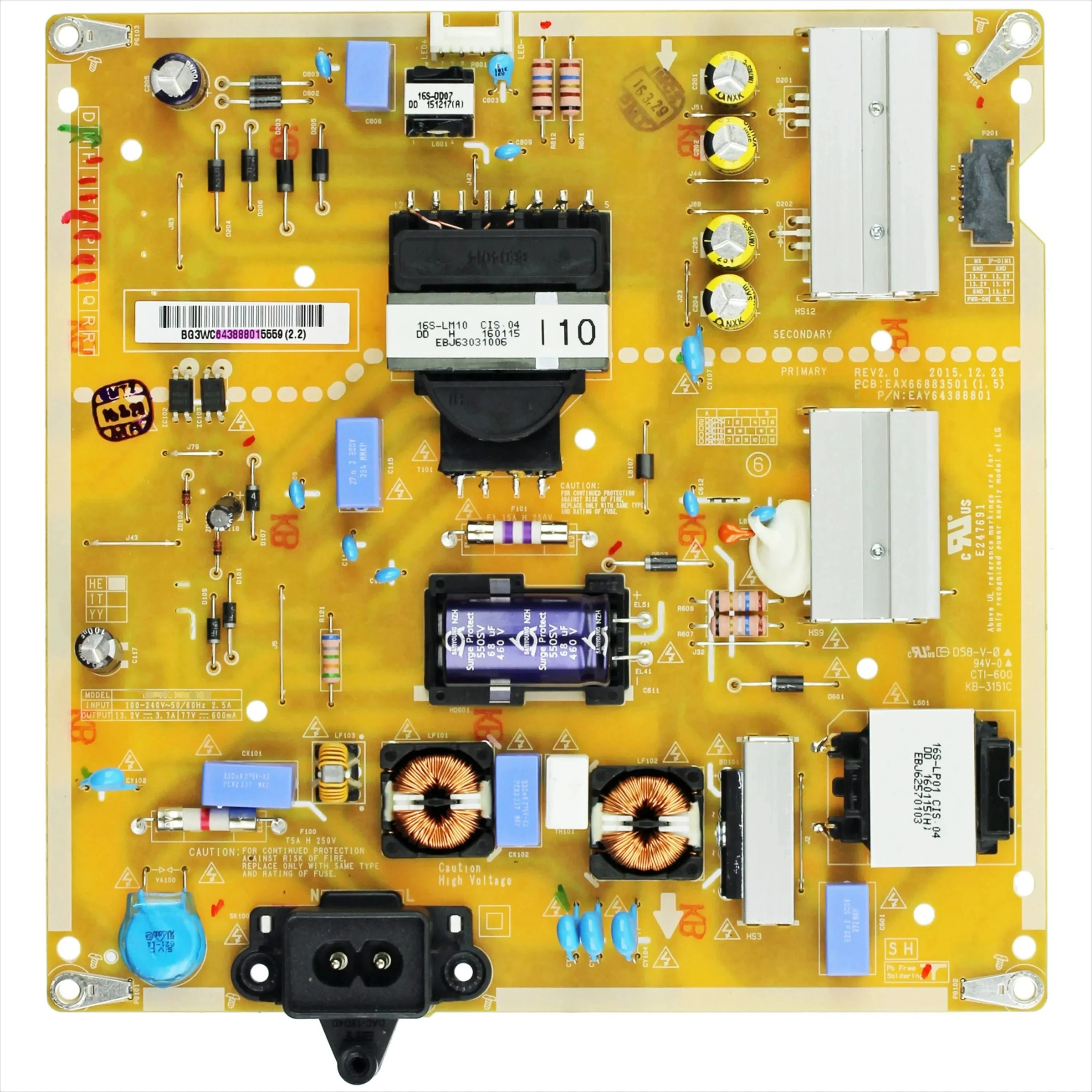 EAX66883501 EAY64388801 for PLDF-L508A 3PCR01385A 43UH6030 43UH6100 43UH610A 43 Inch TV Board  Power Supply Board