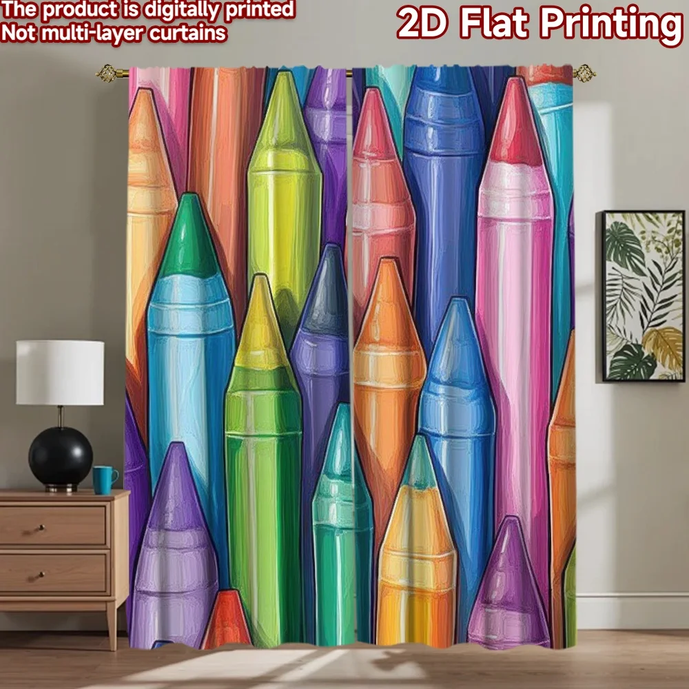 

1pc 2D flat Photography Backdrop Photography Backdrop Colorful Crayon Group 100% Polyester Vibrant Reunion for Holiday home