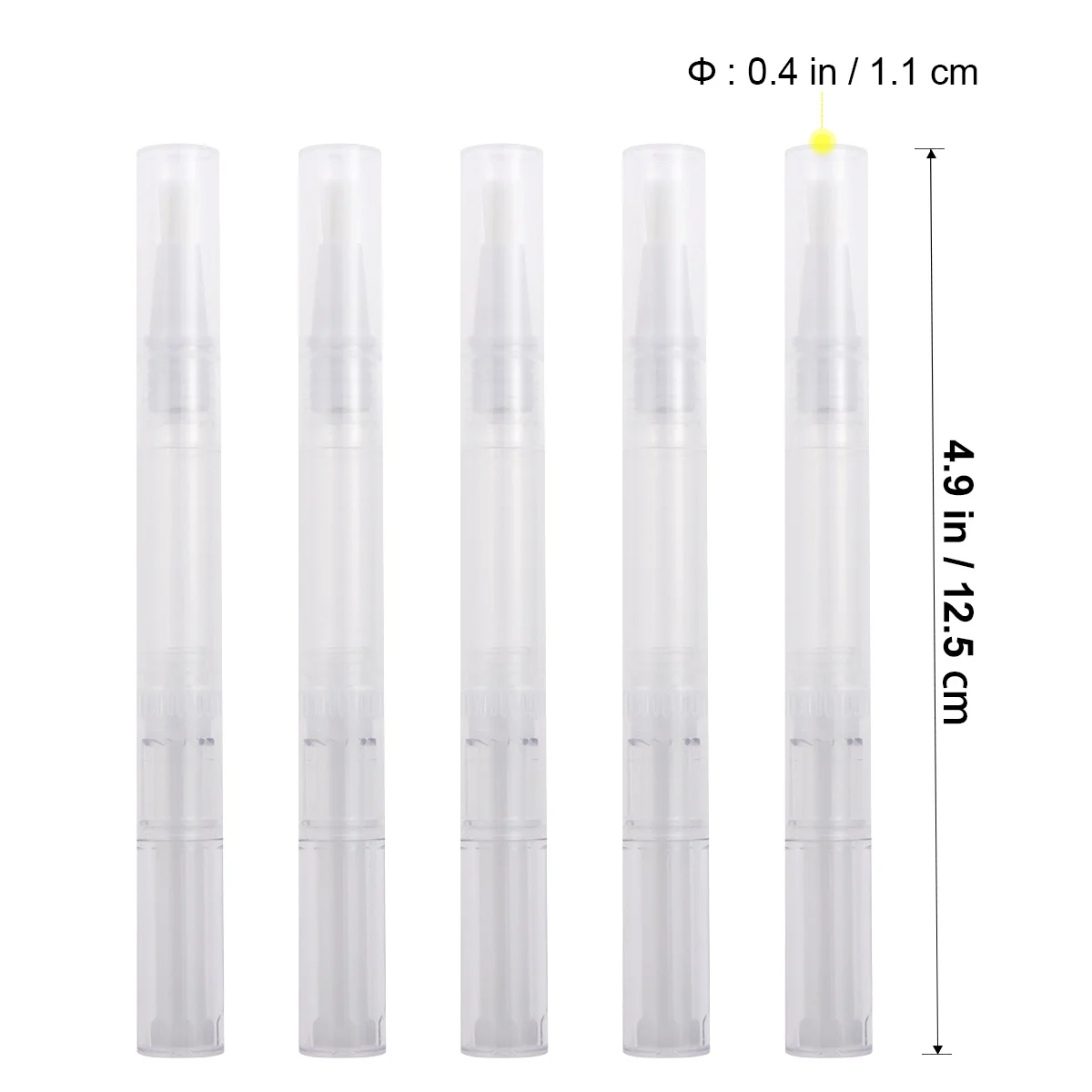 5 قطعة قلم زيت الأظافر فارغ شفاف فرشاة تلميح الحاويات قضيب لزيت تغذية الأظافر ملمع الشفاه رمش السائل #3