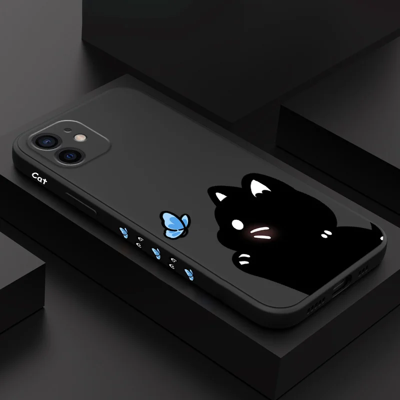 เคสโทรศัพท์ลายแมวหวานฝัน สำหรับ iPhone 12 11 X XR XS 8 7 SE2 Plus Pro Max Mini  วัสดุซิลิโคนเหลว