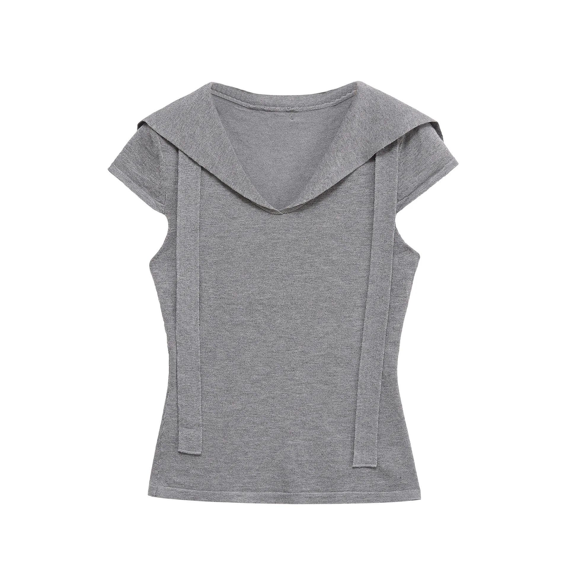 

Summer 2025 Korean ins gentle niche streamers slim and slim temperament sleeveless sweater top