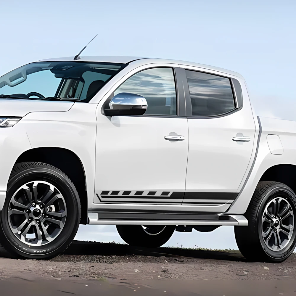 2 Pieces Kit Car Body Door Side Rocker Panel Stripes Stickers for Mitsubishi L200 Triton 2015-2026