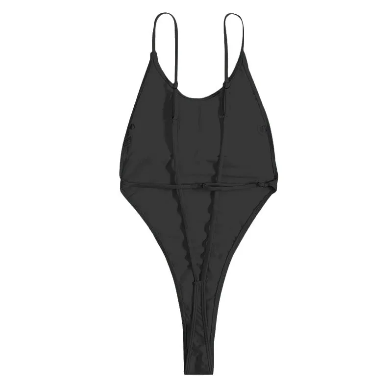 Super Sexy One Piece Swimsuit Women Swimwear High Cut Out Monokini String Bandage Thong Bathing Suits Bodysuit Beach Wear Bather image 3