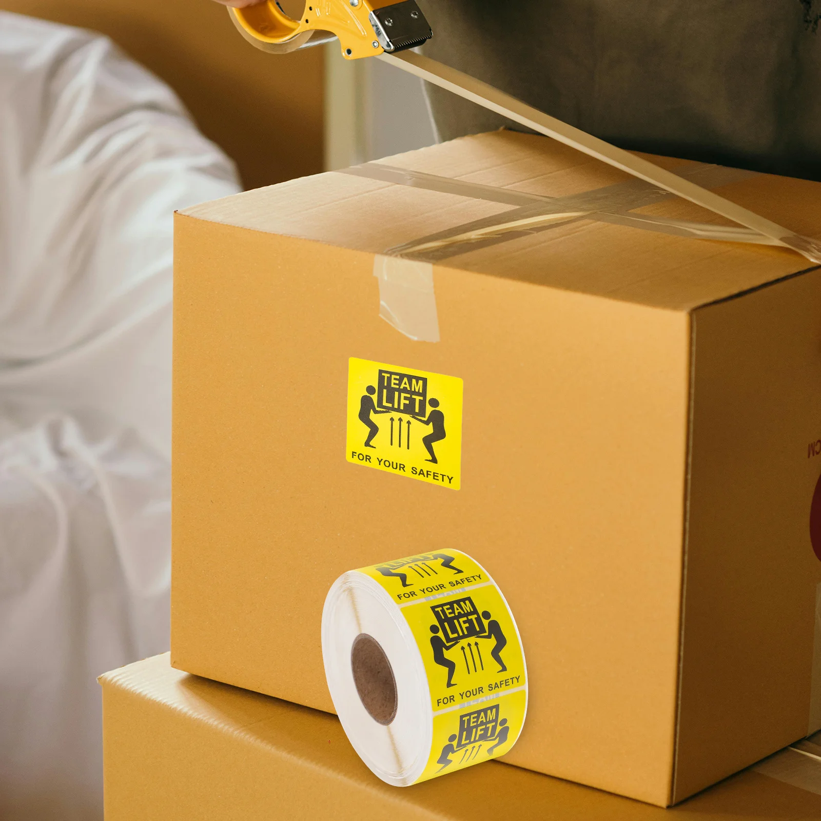 

Caution Heavy Stickers Team Lift Label 500 Labels Roll for Safe Transportation Moving Boxes High Adhesive Team Lift Label