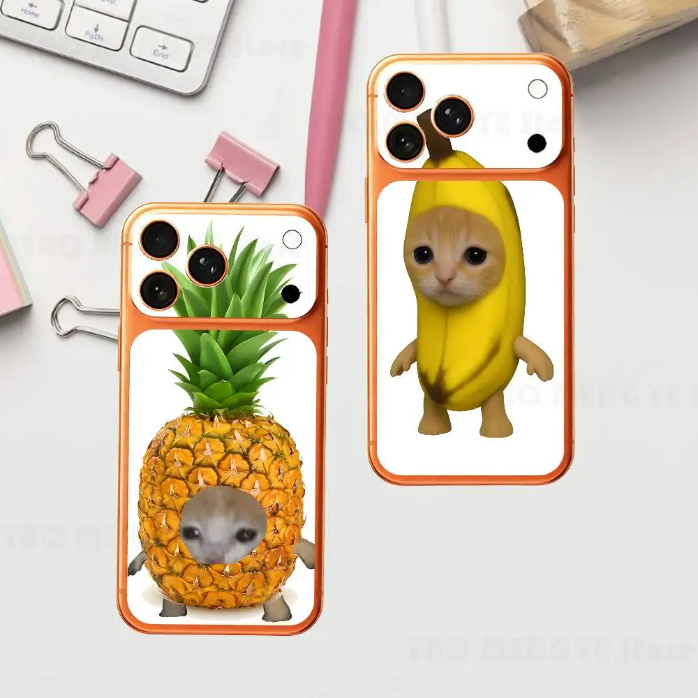 

Забавная наклейка-пленка с банановым котенком для iPhone 17 Pro/Pro Max, полная защита задней панели, защитная пленка-стикер