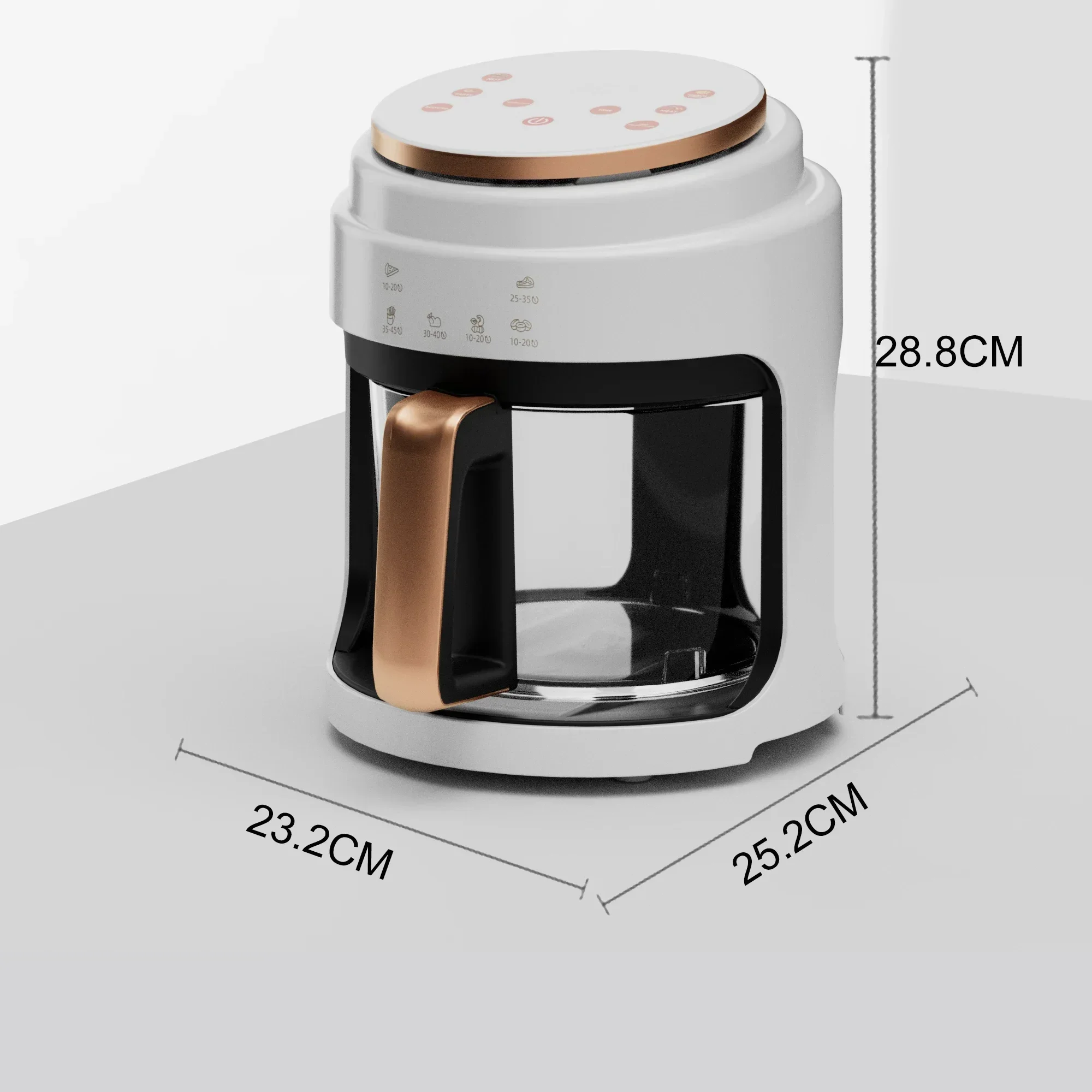 4.5L 6L 8L 12L Rack prata crista Fritadeira de ar sem óleo Vendas quentes