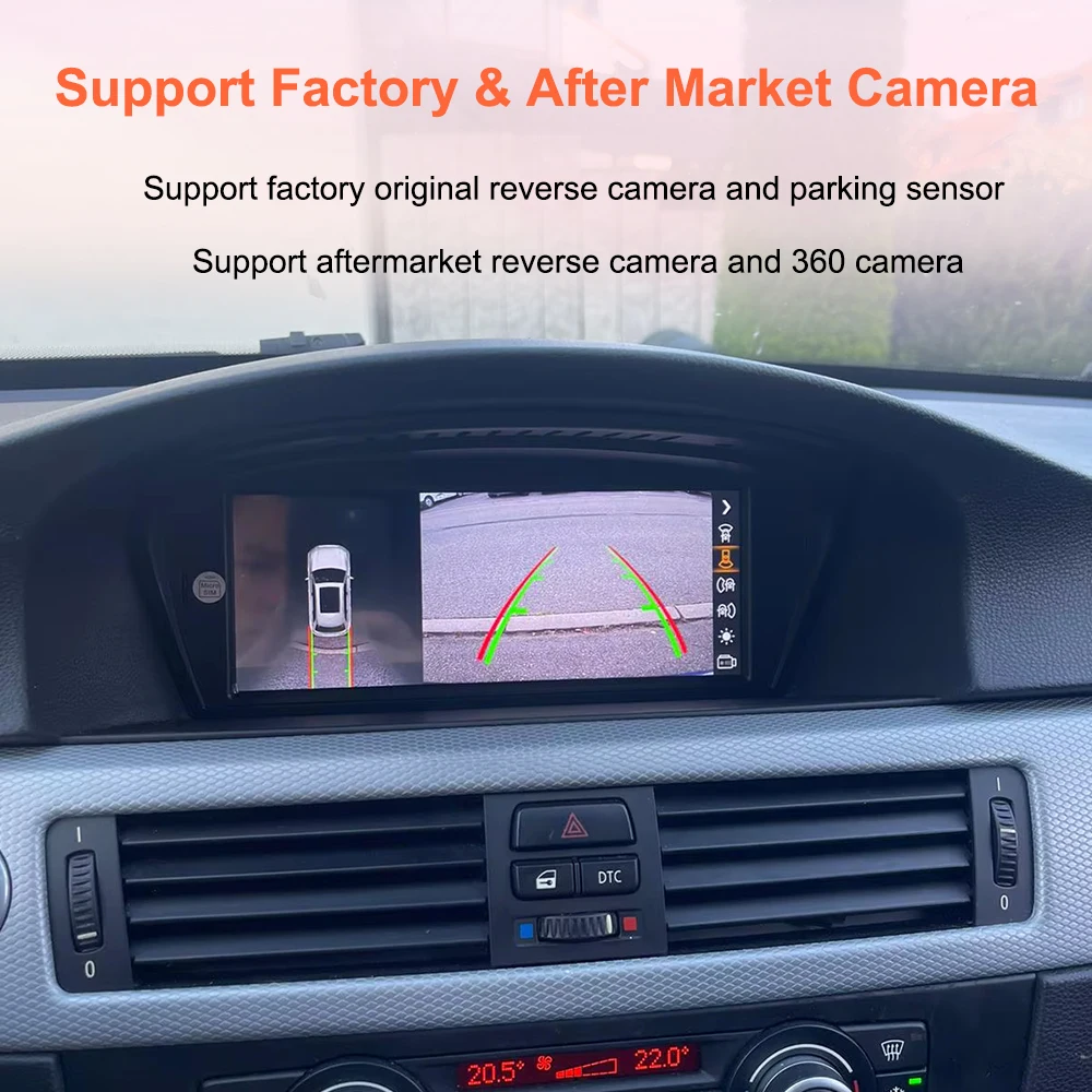 Bonroad 8.8 بوصة شاشة CarPlay اللاسلكية Android Auto لسيارات BMW 3/5 Series E60 E61E62 E63 E90 E91E92 E93 CIC لـ Youtube GPS