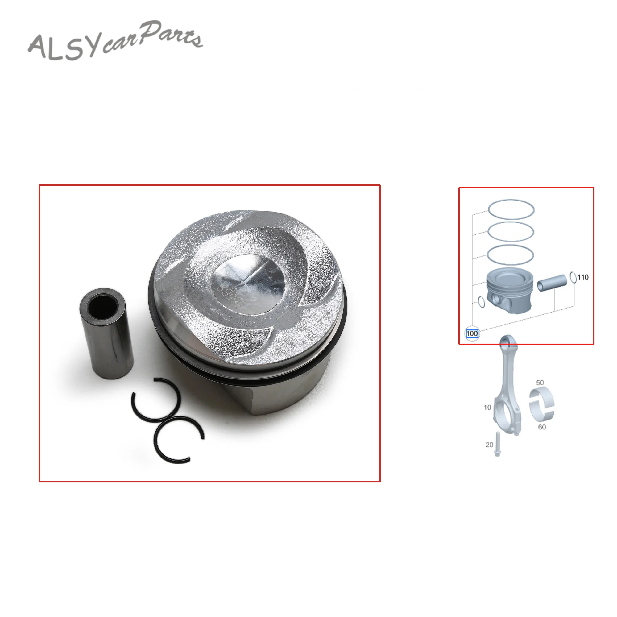 06E107065BQ Automotive Engine Piston Assembly For 3.2L Audi A4 B8 A5 Convertible A6 C6 Q5