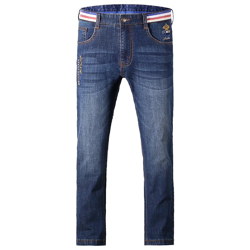 New Summer Men's jeans thin Stretching Cotton Loose Straight Casual Fashion big boy Jeans men luxury brand Bruce&Shark pants