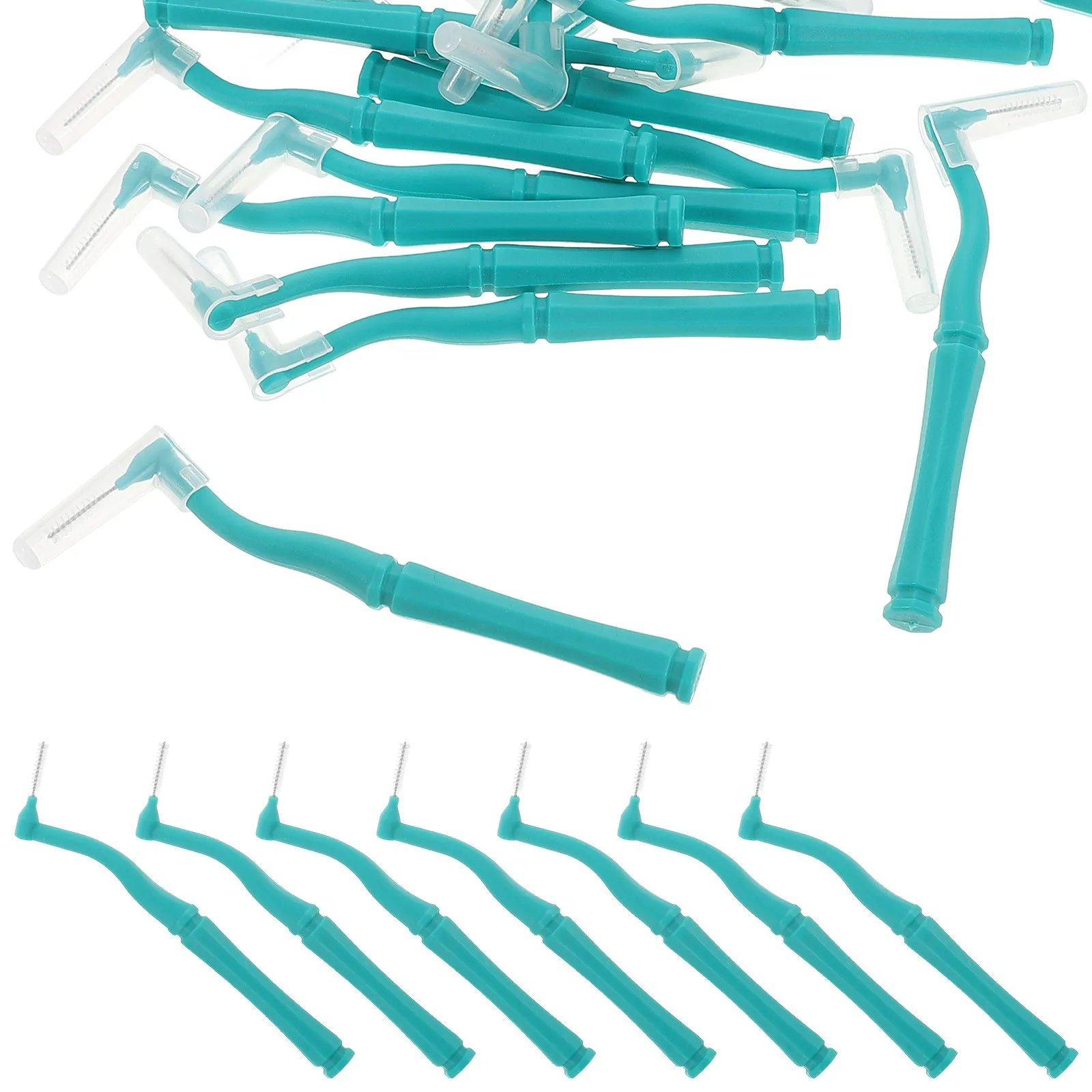 20Pcs Portable Interdental Brush L-Shaped Braces Cleaner Toothpick Travel Toothbrush Kit Teeth Cleaning Tool Braces Cleaner