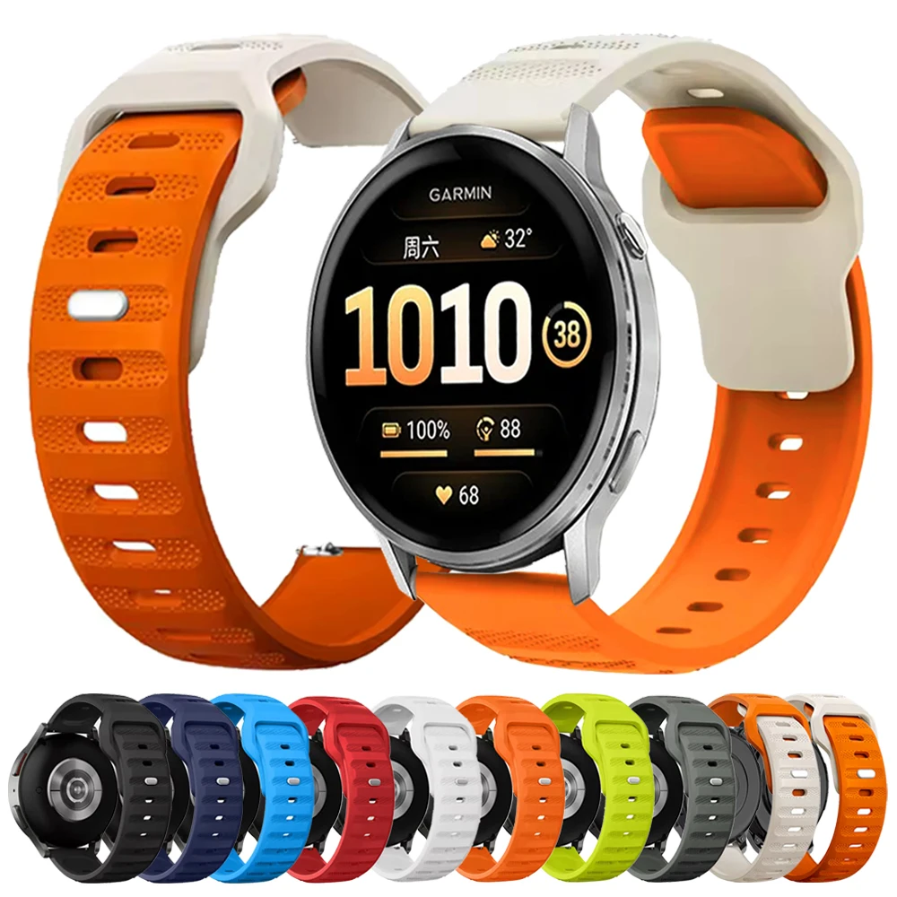 20mm 22mm Silikonarmband für Garmin D2 Air X15/Venu 4 3 Sq 2/Forerunner 165 245 255 265 645 570/Active 6 5 Armband-Zubehör