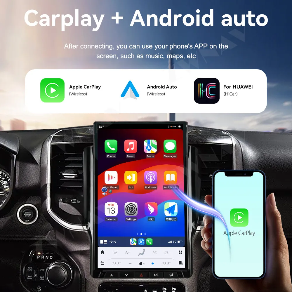 

14.4Inch Qualcomm Android13 Carplay For Dodge RAM 1500 2019 2020 2021 2022 2023 2024 Car Radio Stereo GPS Navi Multimedia Player