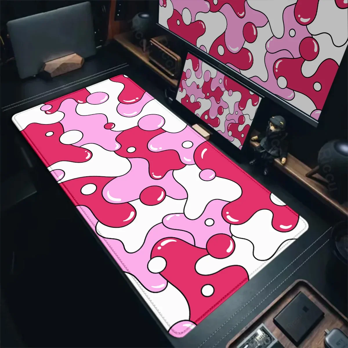 Gaming Mouse Pads Large Size Table Pad Blue White Strata Liquid Mouse Pad Computer Play Mat Leather Mouse Pad Keyboard Desk Mat