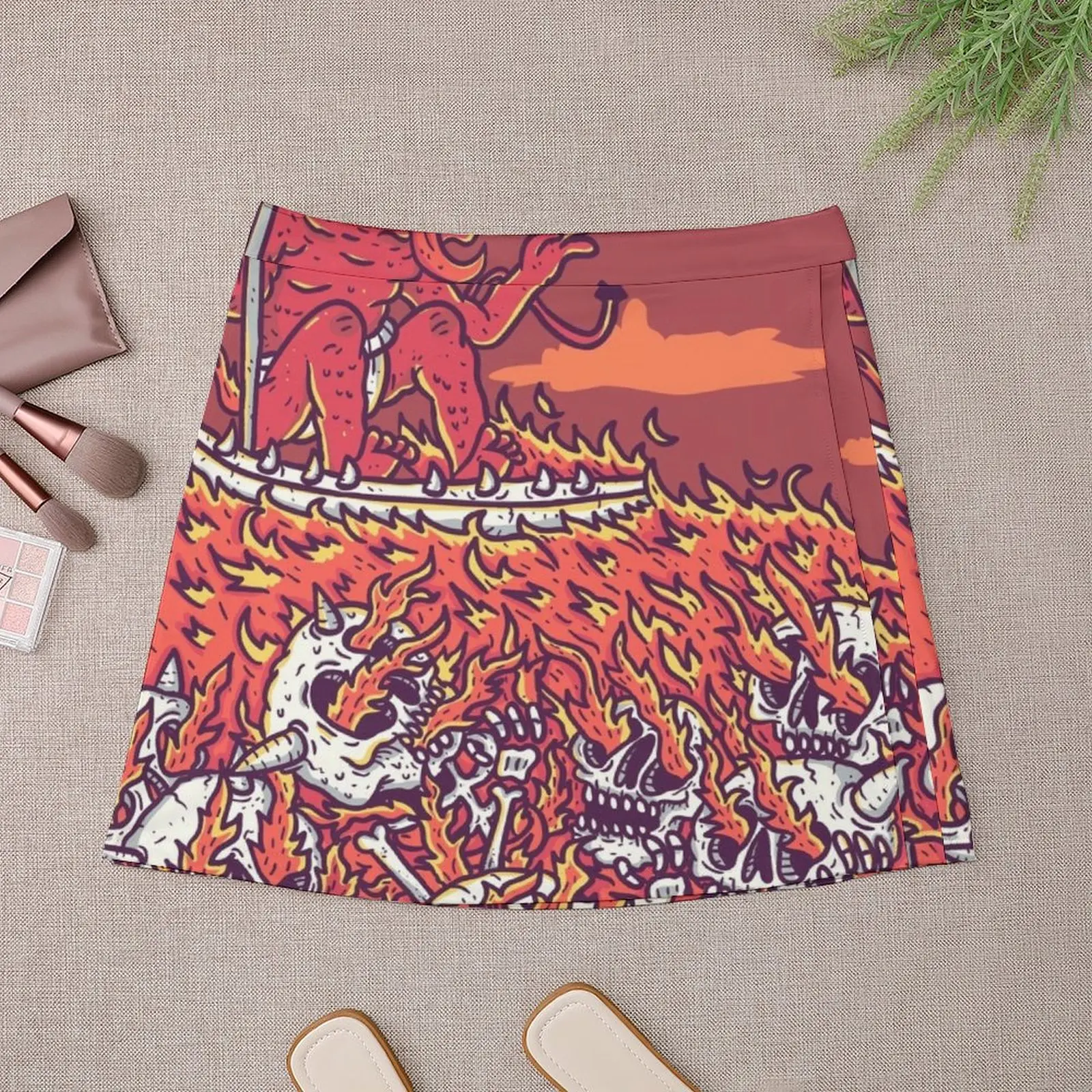 hellsurf Rok Mini Baju Wanita Baju Korea Rok Satin