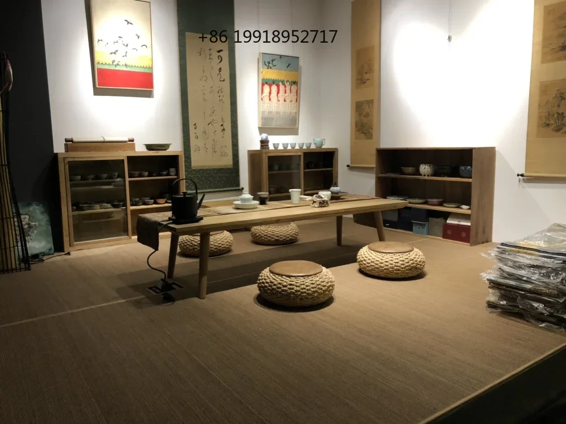 Japanese Style Bamboo Tatami Mat, Oriental Design, Asian Zen Floor Yoga Mattress, Rug for Sleeping, Bedroom Fiber Carpet JJ418
