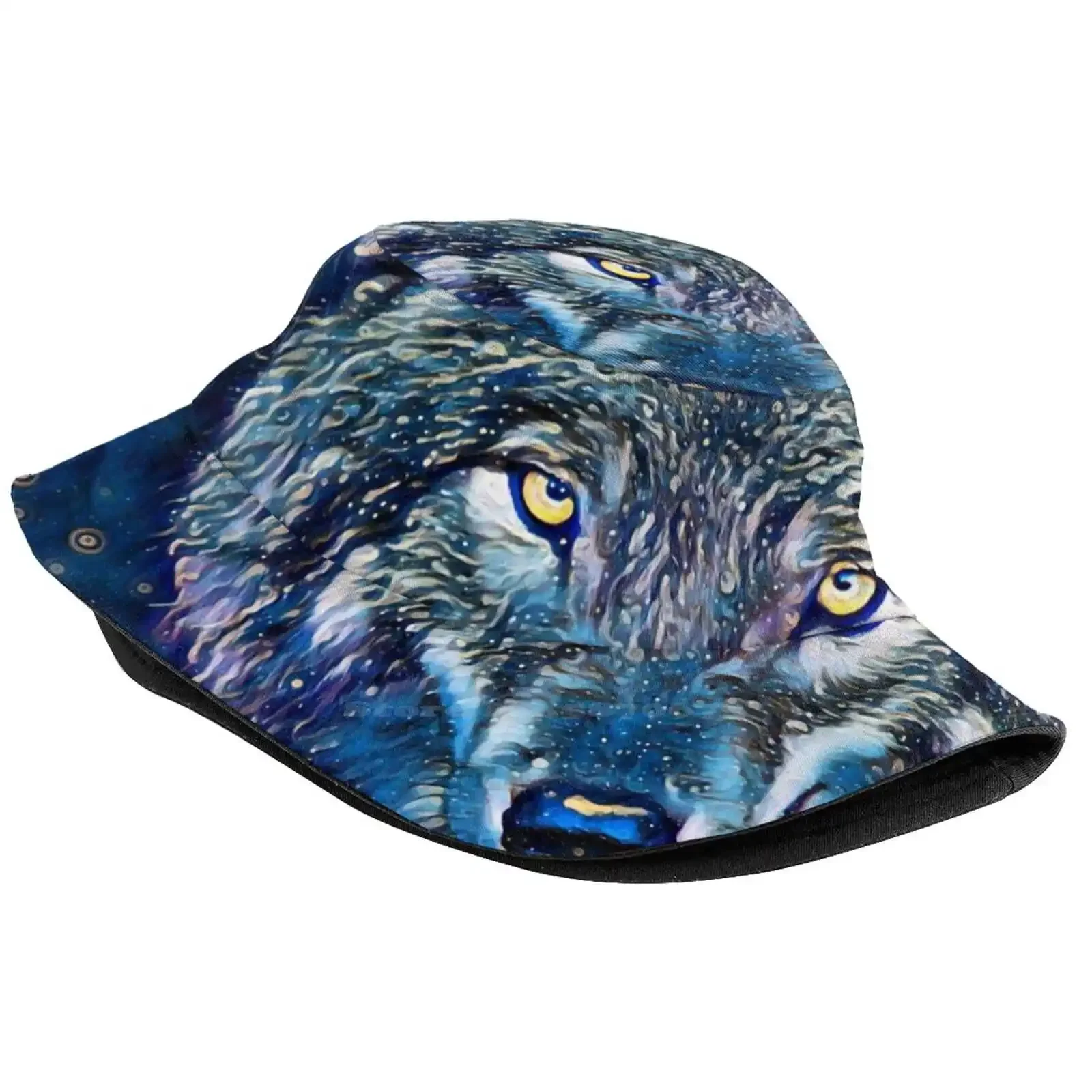 Magic Wolf At Night Unisex Summer Outdoor Sunscreen Hat Cap Magic Wolf Artistic Wolf Night Wolf Wolf At Night Mystery Wolf Grey