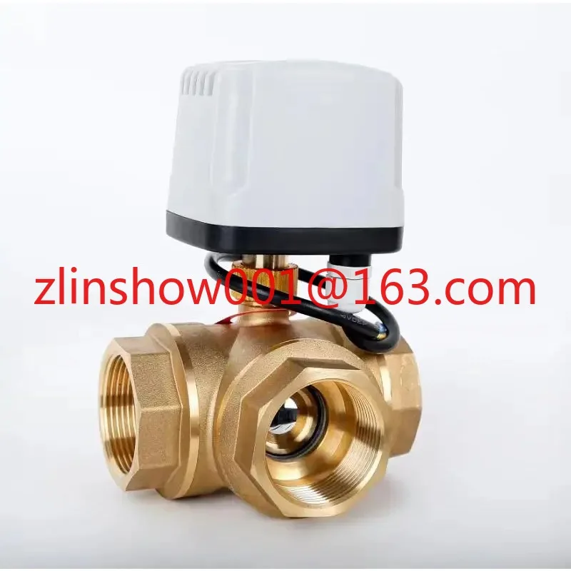 DN15 DN20 DN25 DN50 3 Ways Waterproof Motorized Ball Valve 3-Wire 2 Control Brass Electric Ball Valve Big Torque Metal Motor