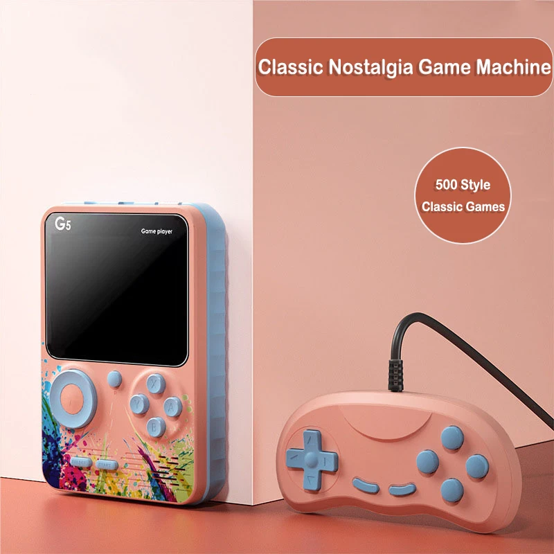 500 เกมมินิคอนโซลเกมมือถือBuilt-in Classic Retro G5 ผู้เล่นสนับสนุนTV Outพร้อมGamepadเด็กผู้ใหญ่คริสต์มาสของขวัญ