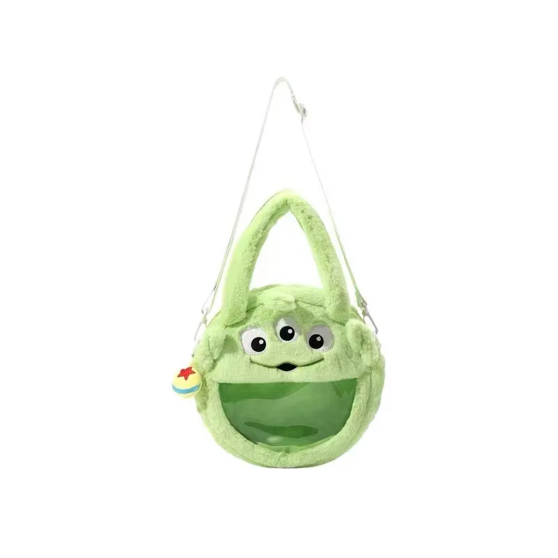 MINISO Genuine Disney Alien Circular Messenger Bag Cartoon Plush Doll Transparent Shoulder Bag Bag for Women  Messenger Bag