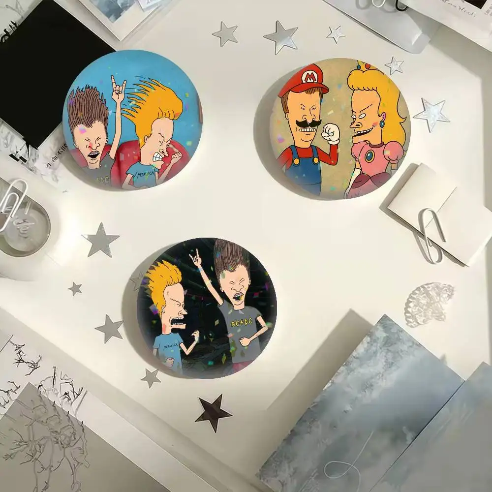 Cartoon Beavis and Butt-Head  25mm 32mm 44mm 58mm 75mm Brooches Badges Pins for Accessories Gift