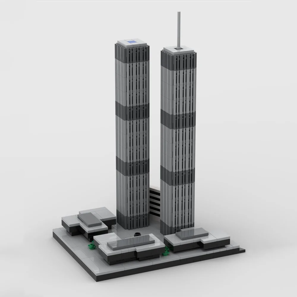 

MOC-60683 World Trade Center Micro 1973-2000 Building Block Model Spliced Toy Puzzle Kids Gift