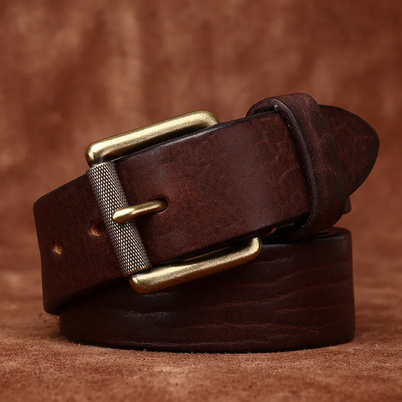 Vintage Thickened Buffalo Leather Men's Genuine Leather Textured First Layer Cowhide Rugged Personality Belt