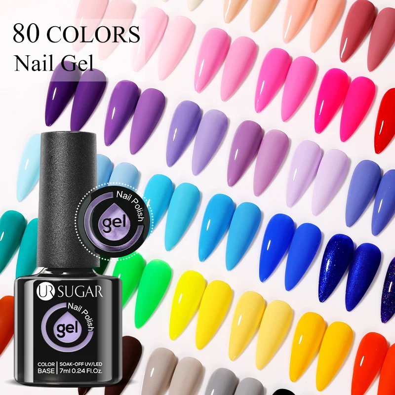 Ur Suiker 7Ml Matte Nude Kleur Gel Nagellak Top Coat Base Gel Semi-Permanente Vernis Weken Van Uv Led Nail Art Manicure