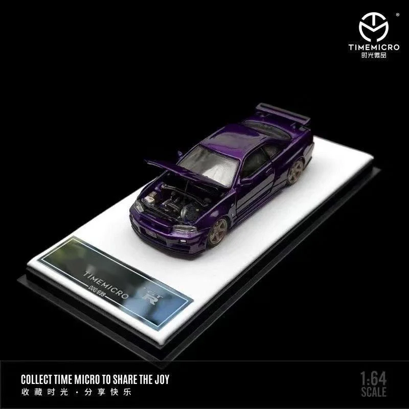 GTR R34 Open Cover TimeMicro TM 1:64 Simulated Alloy Car Model