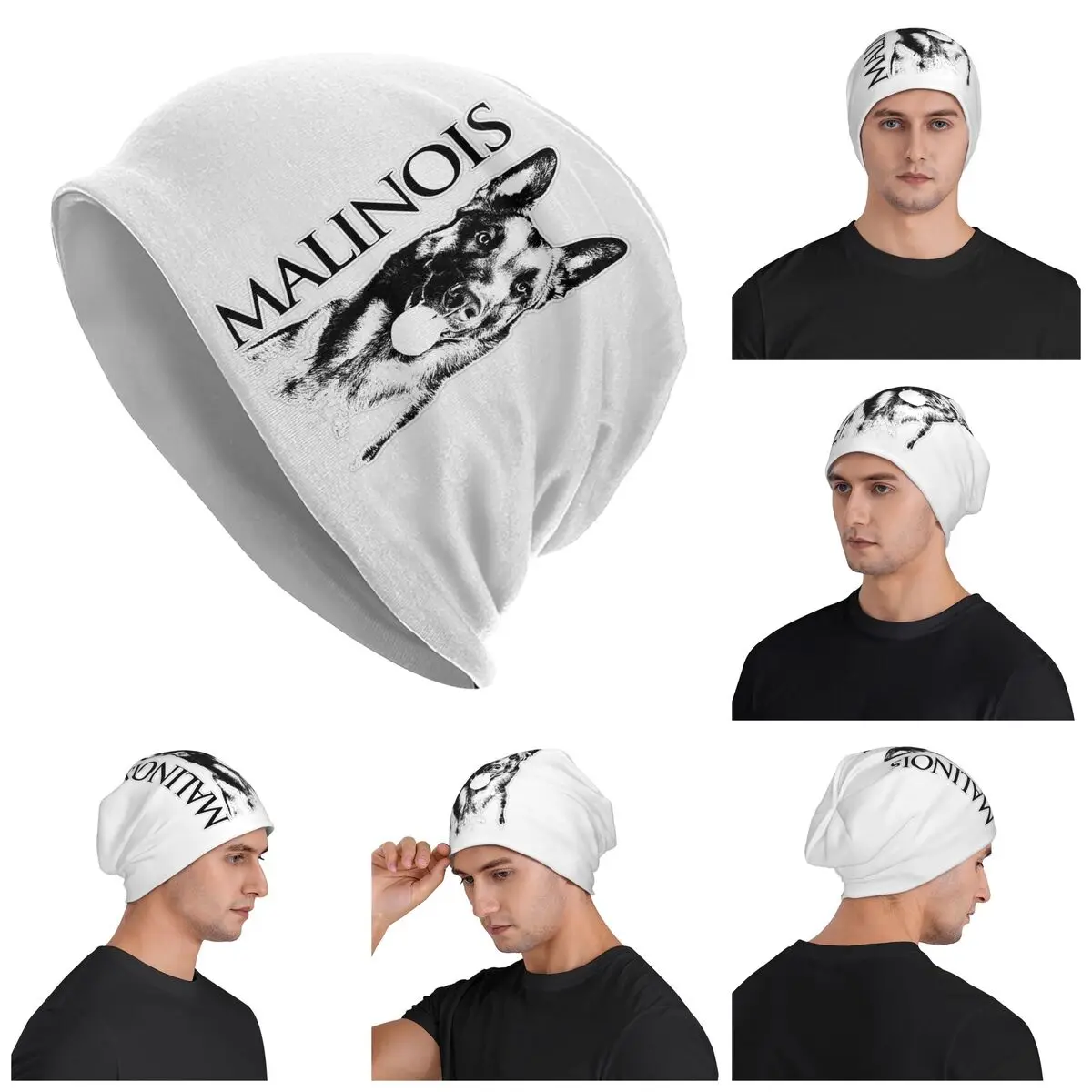 Belgian Shepherd Dog Malinois Mechelaar  Unisex Adult Beanies Caps Knitting Bonnet Hat Warm  Autumn Winter Outdoor Skullies Hats