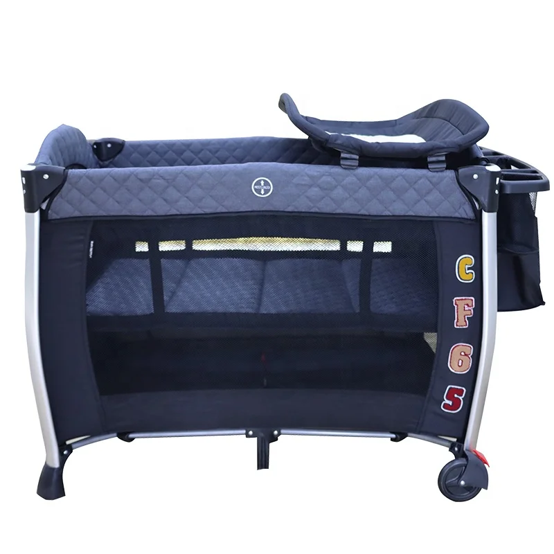 

OEM European simple crib high-quality multi-function portable crib foldable movable double layer crib 0-6 years old